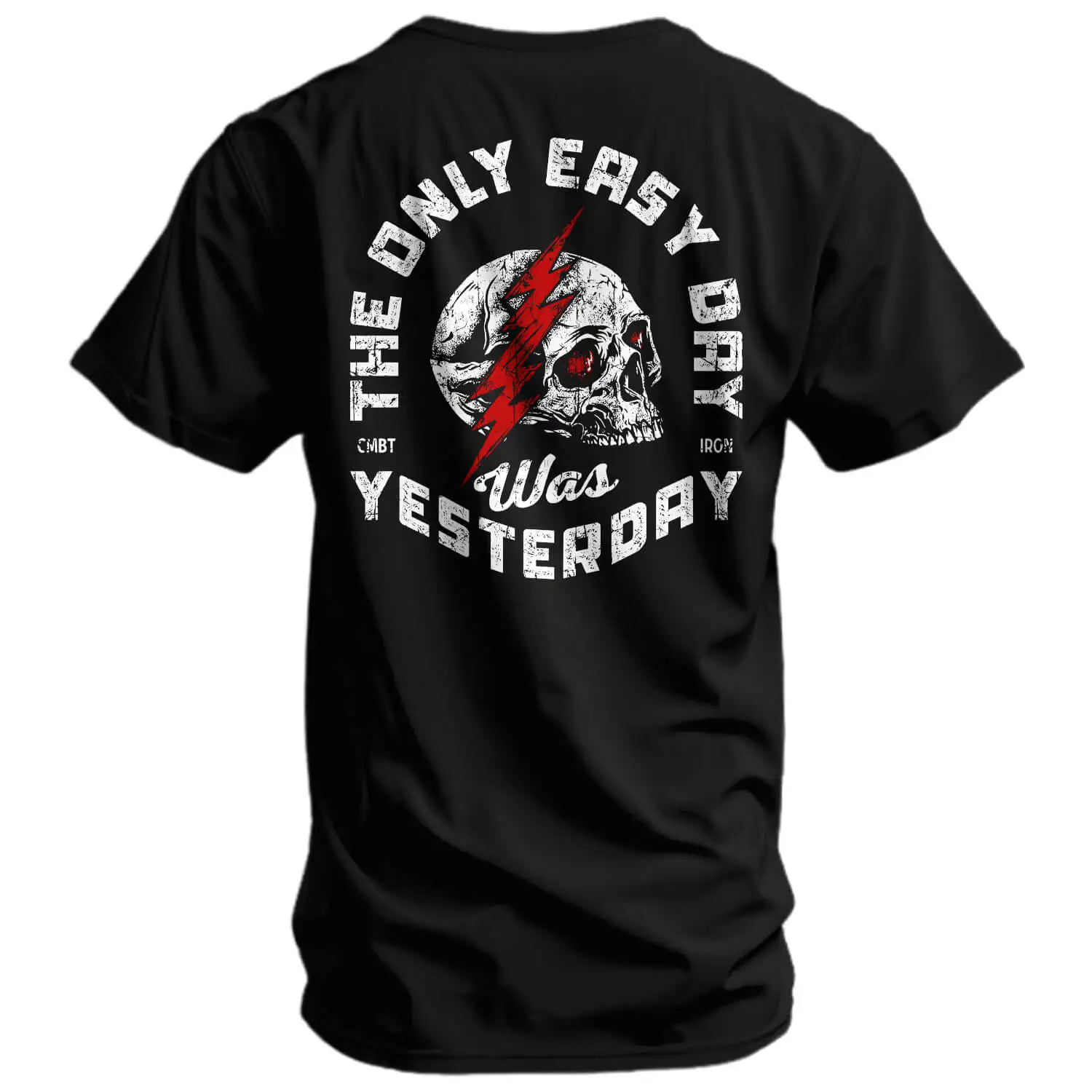2026 Only Easy Day Was Yesterday Skull Men's T-Shirt - Combat Iron Military T-shirt - Suitable for Sports Wear Pure Cotton