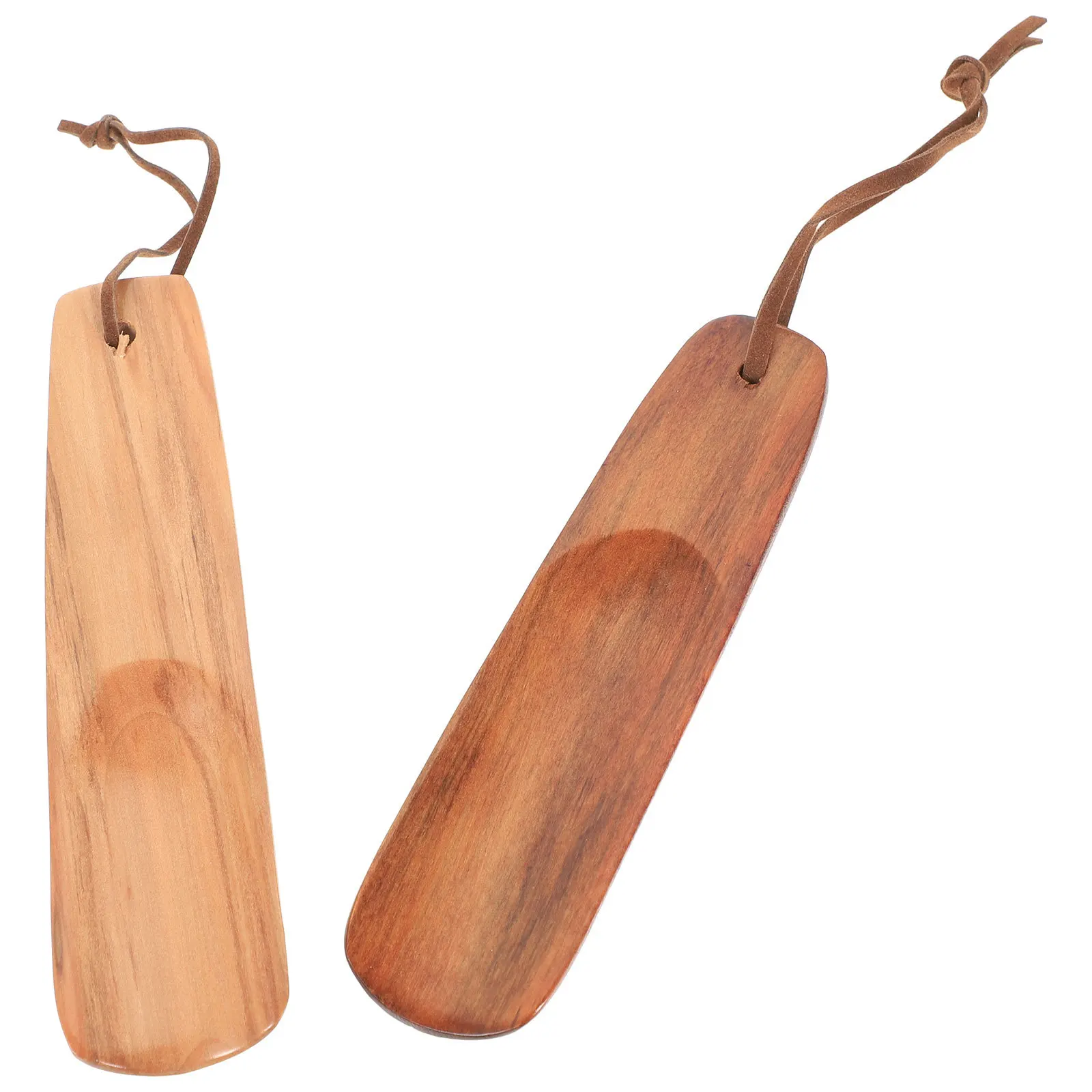 

2Pcs Shoehorn Wooden Portable Shoe Lifter Household Travel Shoe Helper Ergonomic Long Handle Hanging Shoes Aid Tool for Seniors