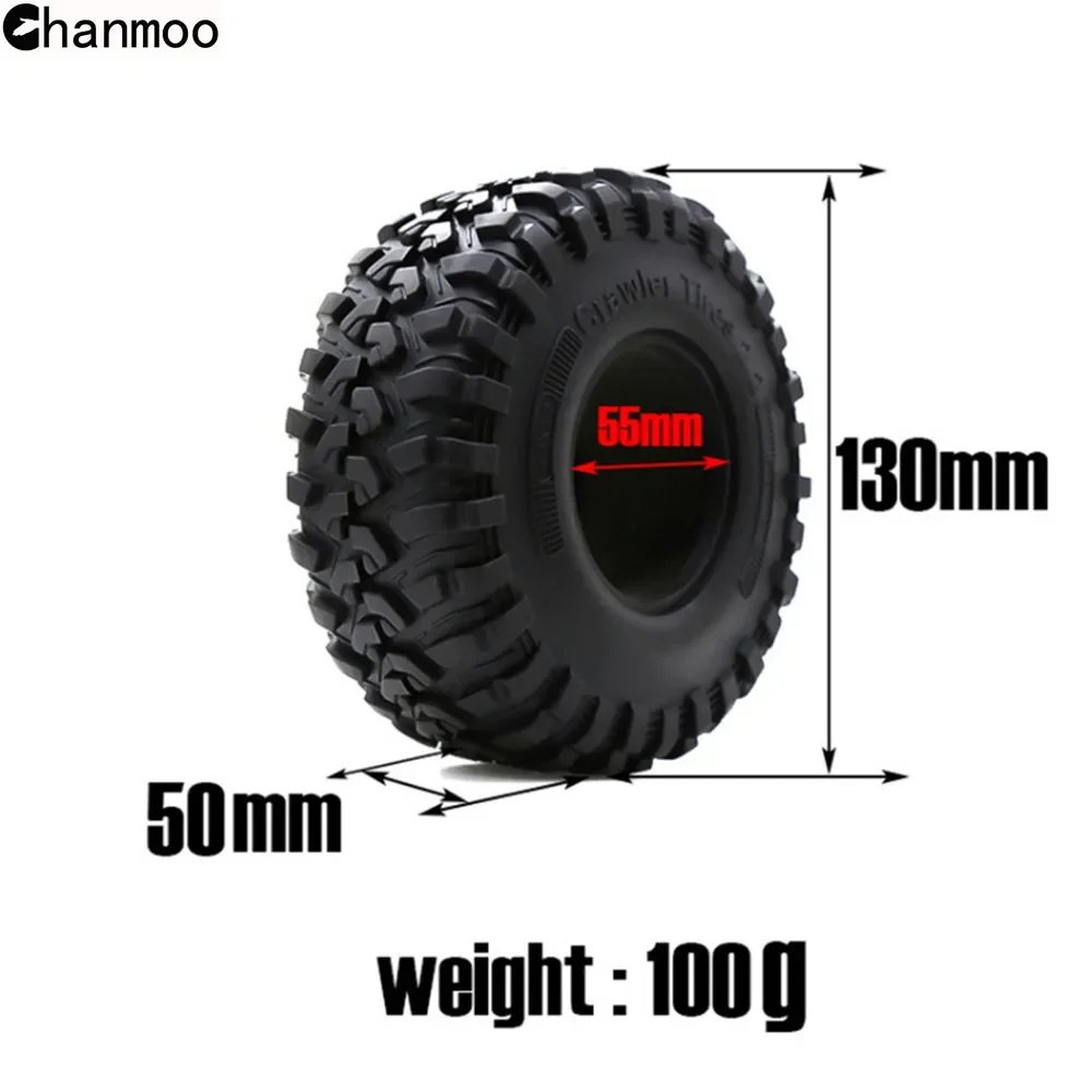 2.2in Crawler Tires 130mm Rubber Wheel Tyre for 1/10 RC Crawler Car Traxxas TRX4 TRX-6 Axial SCX10 90046 Upgrade Parts