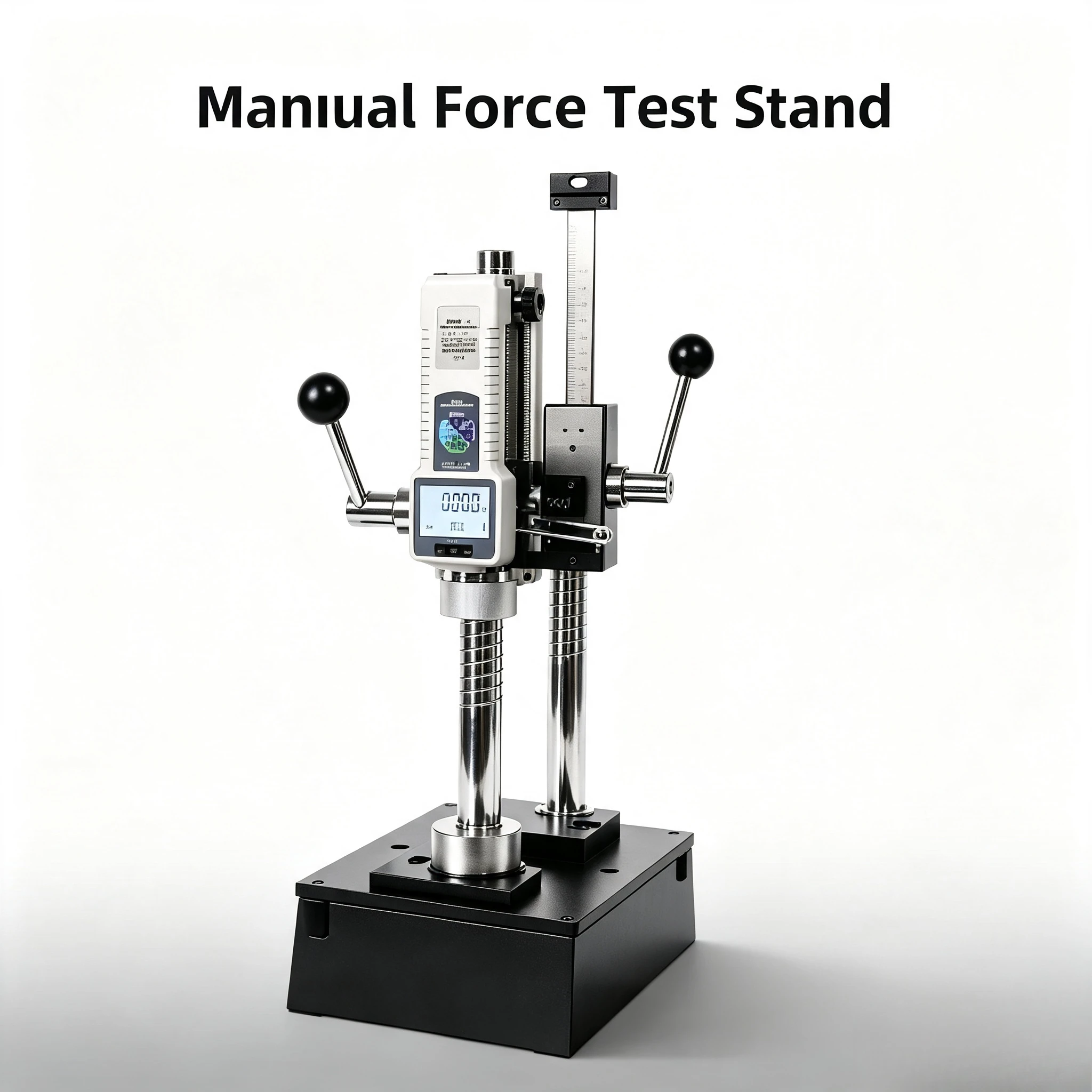 Manual Push-Pull Force Gauge Test Stand, 2000N Pressure Force Testing Machine, HPA Vertical Force Tester Bench