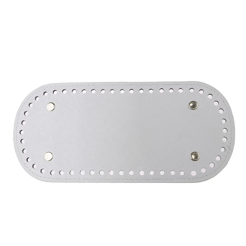 Base de cuero PU de 22x10cm para bolsos de punto, base hecha a mano con agujeros, accesorios para la base de bolsos de ganchillo DIY.