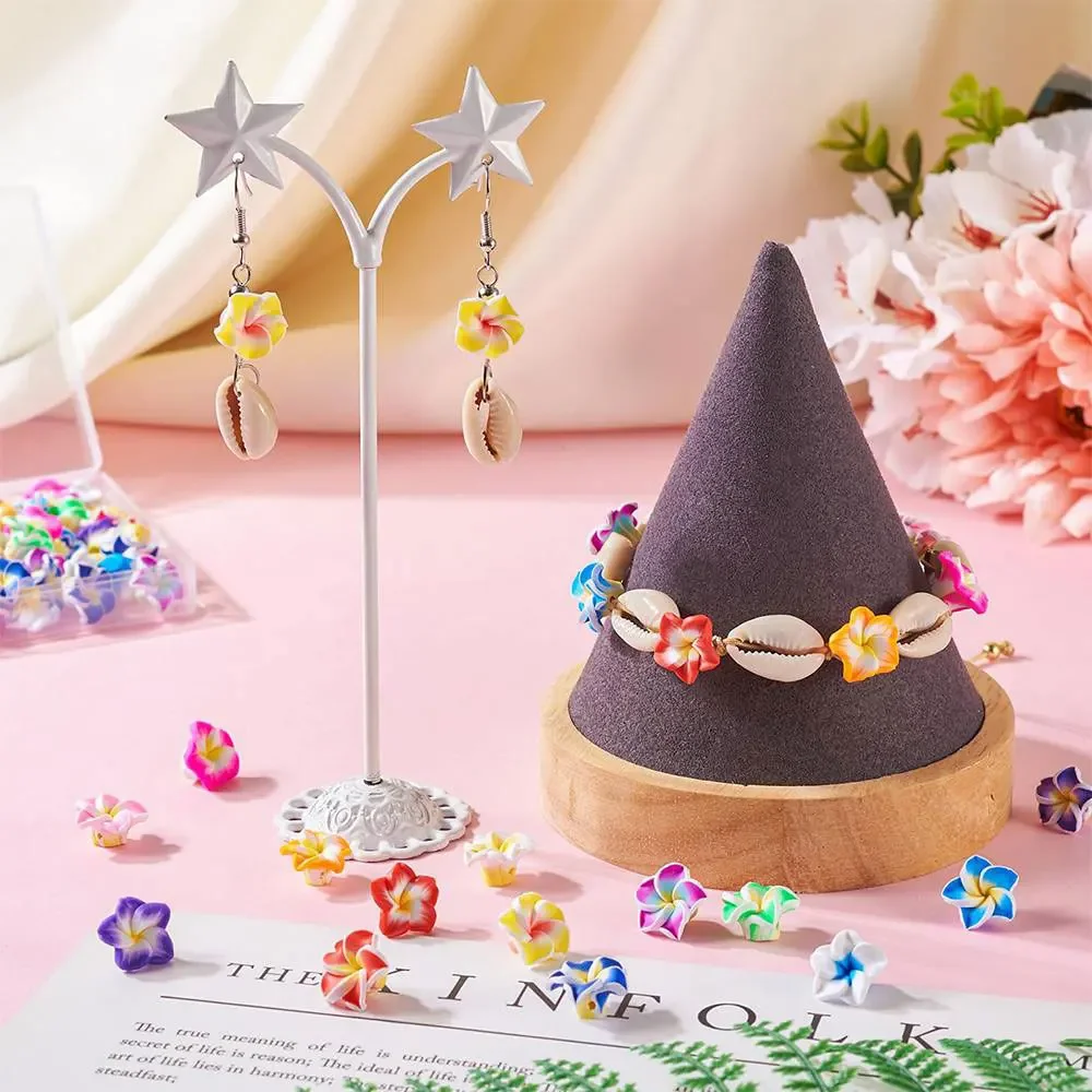 10/30/50 قطعة متعددة الألوان الطين زهرة على شكل الخرز الزخرفية ، أساور يدوية ، القلائد ، عطلة الشاطئ هدية صنع الملحقات