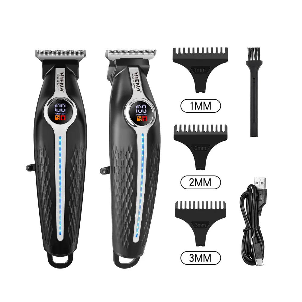 HIENA Cordless Hair Trimmer Portable Electric Hair Beard Shaver LED Display Professional Hair Cutting Machine Barber Cutters