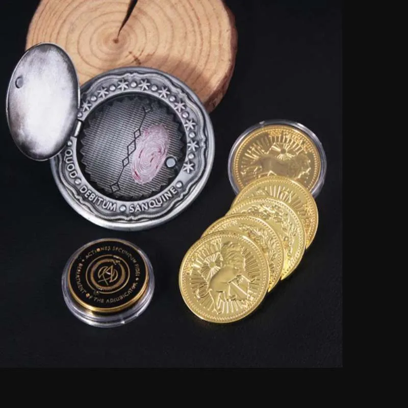 Porte-clés crâne de pièce de monnaie John Wick, marqueur de serment de sang, peut ouvrir les aimants, attirer magnétiquement des pièces de monnaie, accessoires de Collection de Simulation
