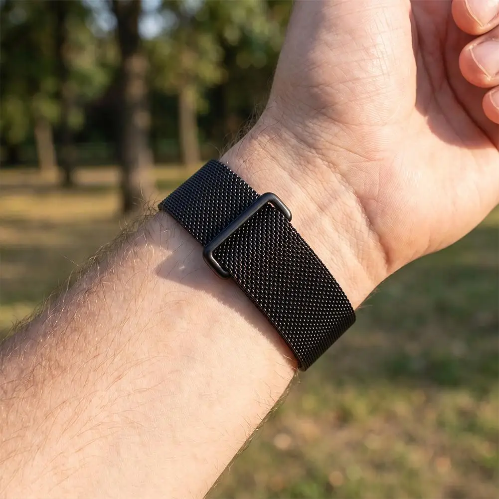 For Google Fitbit Air Watch Strap Magnetic Milanese Stainless Steel Watch Band Adjustable Breathable Mesh Wrist Strap Anti-Fall