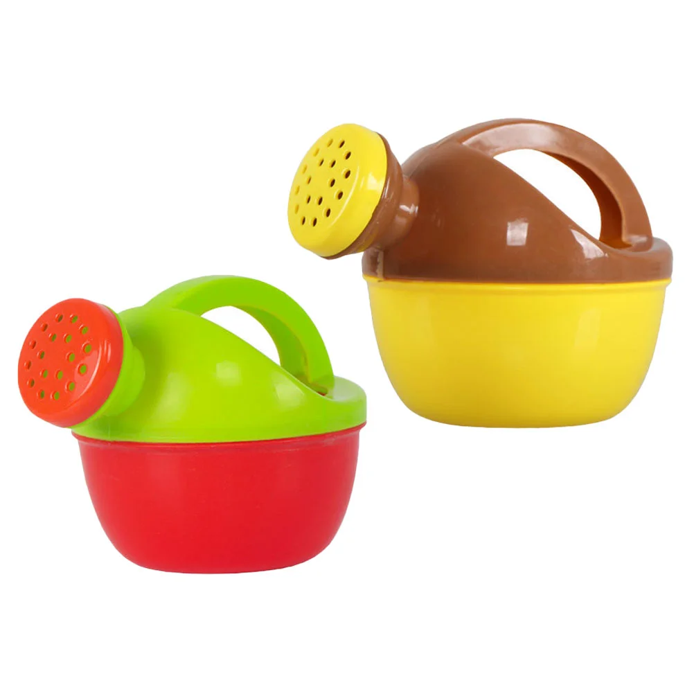 

2 Pcs Jug Kettle Child Baby Bathtub Pot Plastic Kids Plant Watering Can Beach Cans