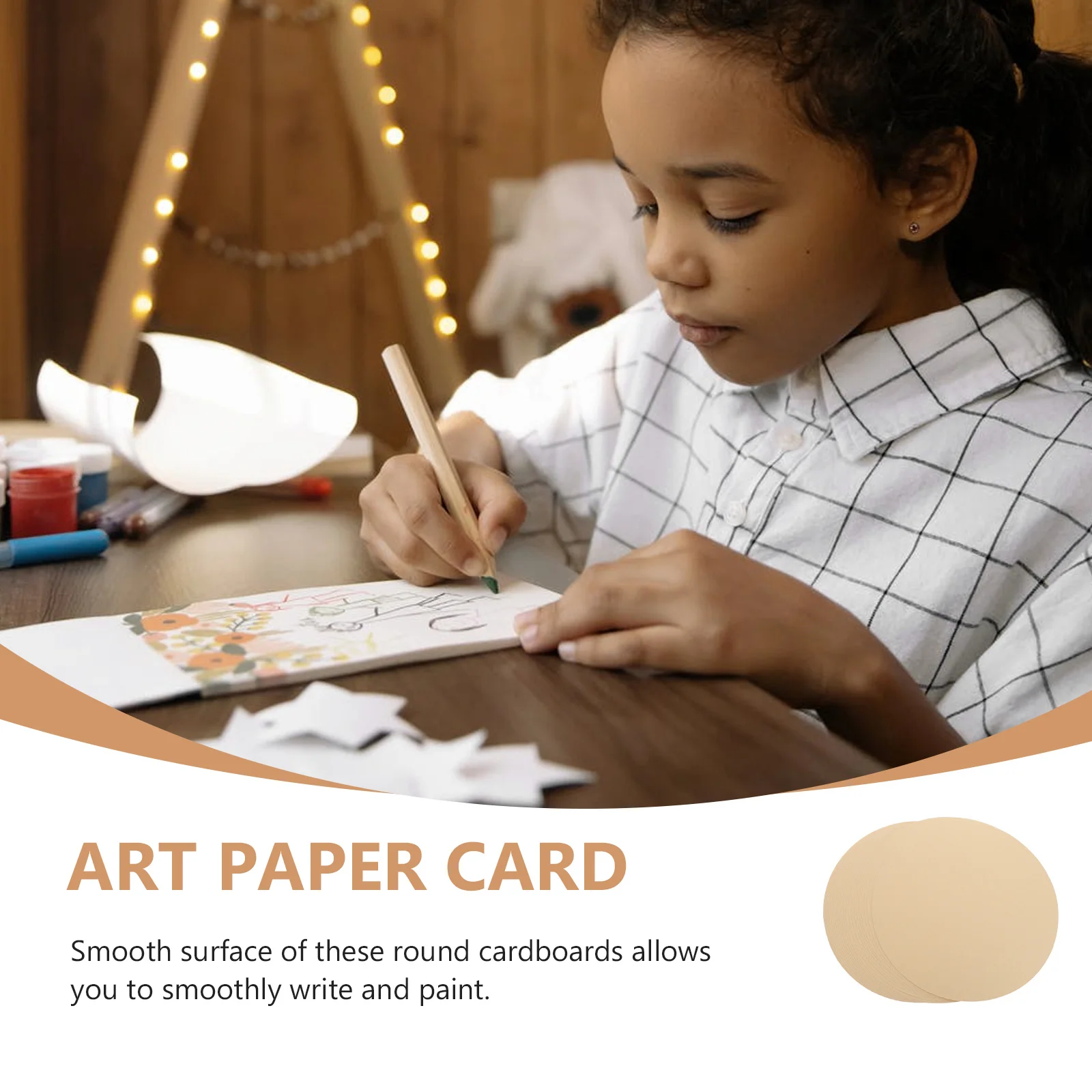 

50 pcs Round Sketch Paper Thick Diy Painting Cardboard For Art Drawing Calligraphy Mandala Artist Kraft Paper Cards