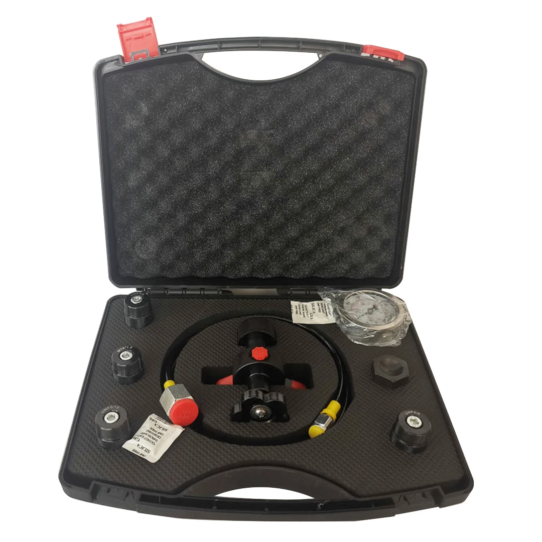 Hydraulic Nitrogen Pressure Test Kit Gas Charging Tools with 1 Gauges 4 Type Adapters 25 Mpa 3600 PSI