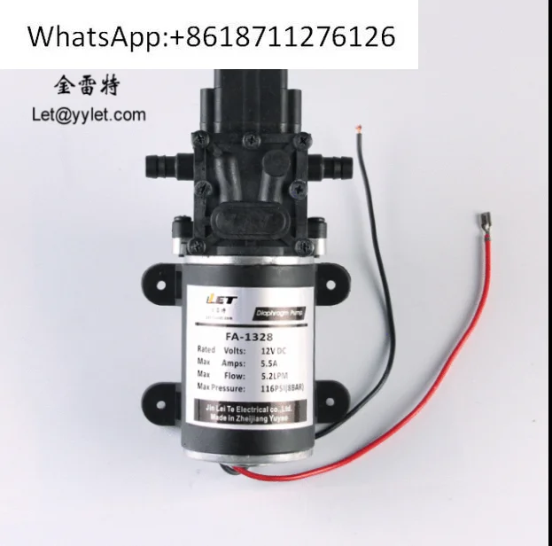 FA-1432 Jinlite مضخة مياه لغسيل السيارات 12 فولت 24 فولت 48 فولت مضخة غشائية مصغرة ، مضخة مياه ممتصة للماء #1