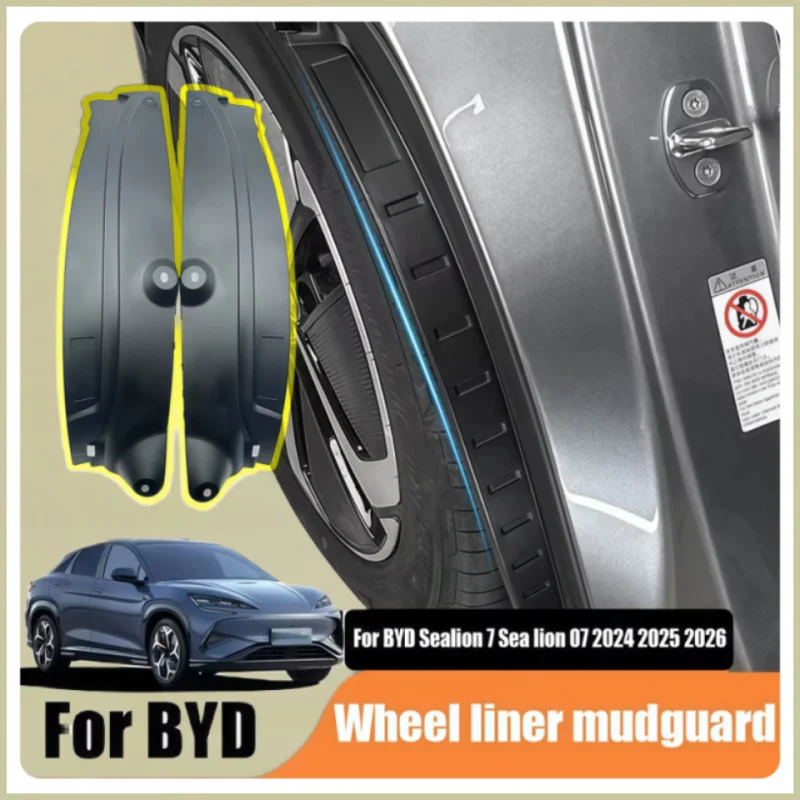Für BYD Sealion 7 Sea Lion 07 EV 2024 2025 2026 Auto-Radkastenabdeckung Hintertürverkleidung Schmutzfänger aus Kunststoff