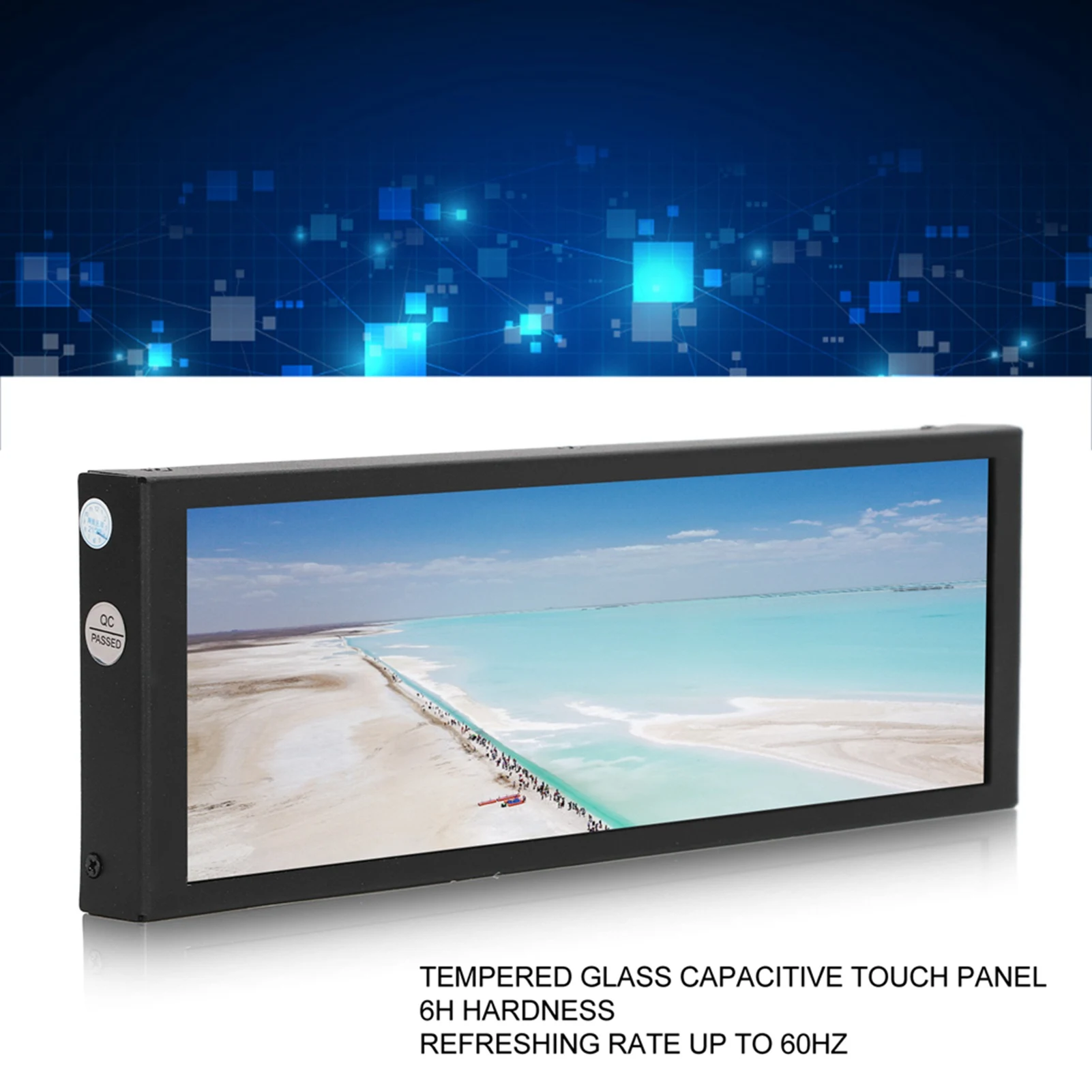 PC Case Secondary Screen 7.9in  LCD Temperature Monitor Driver  6H Hardness for Raspberry Pi 4B PC Case Secondary Screen