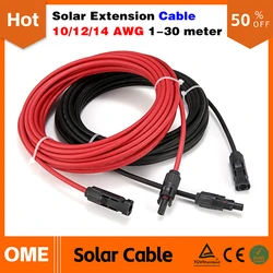 XIONGISOLAR Solar PV Cable wire Black+Red 2.5/4/6mm² with Male and Female extension cord us plug 10/12/14 AWG Wires Connectors