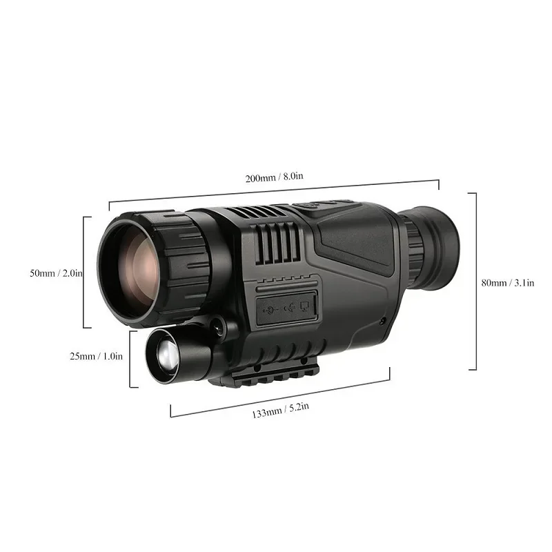 P1S-0540 Night Vision Device Infrared Hunting Scouting Camera 5x Zoom Darkness Monocular Infrared Digital Telescope HD Infrared