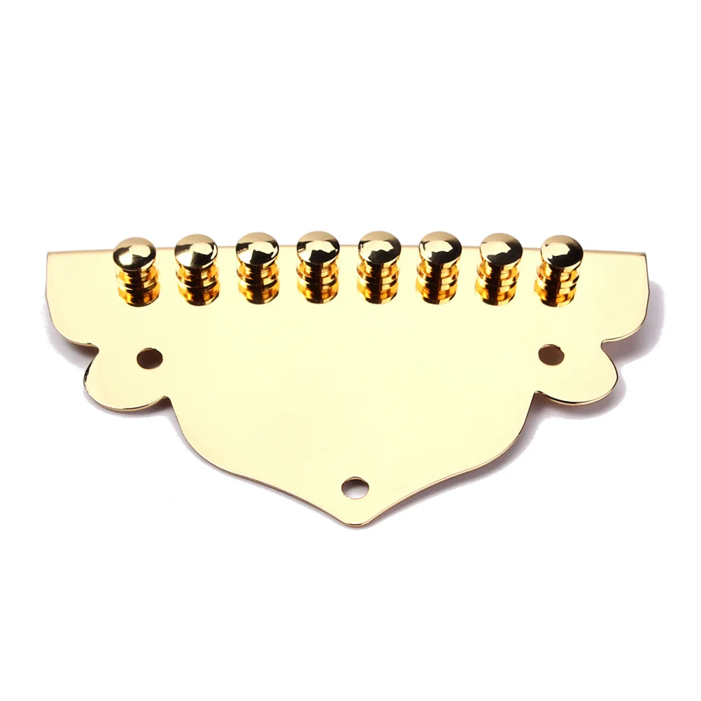 

Qb01 Gold Metal Mandolin Tailpiece High Quality Part for 8 String Mandolin Guitar Upgrade Tone Sustain Volume Easy String Change