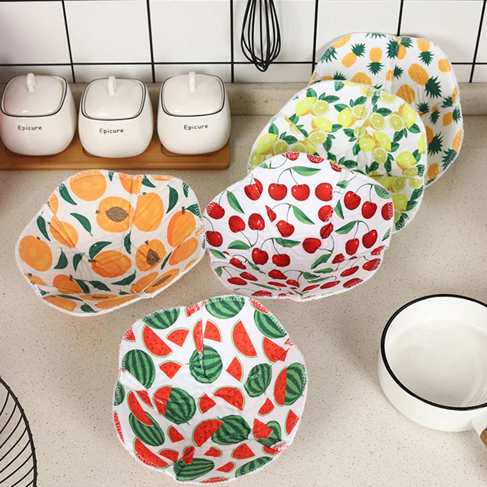 6 Pcs Microwave Bowl Holder Plate Pans Huggers Safe Polyester Cotton Coat Oven Cozy Trays