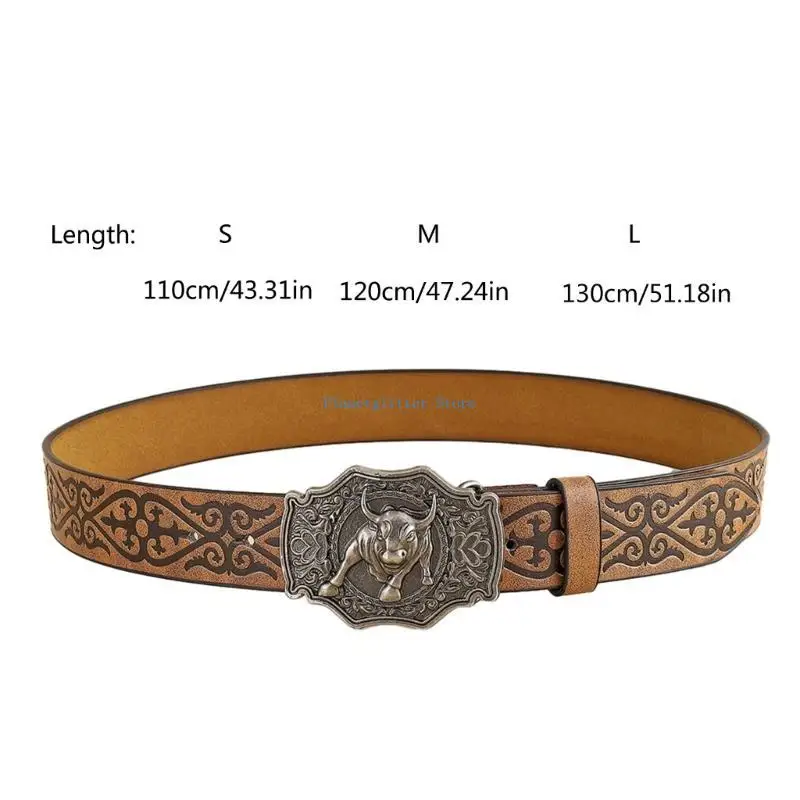 652B модный ремень для мужской одежды, пояс из искусственной кожи, западный ковбойский ремень, пояс