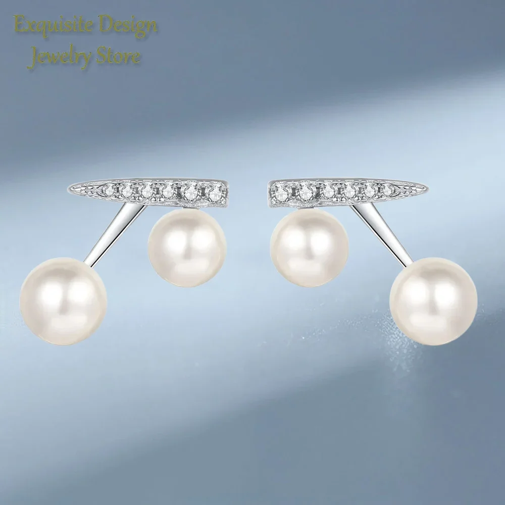 

Sweet Cute Inlaid 13 Point Moissanite Pearl Earrings for women, Sparkling PT950 Platinum Cherry Earrings High-end Jewelry Gifts