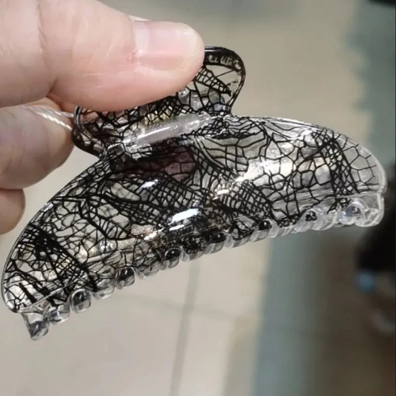 

Заколка для волос с кружевным узором, элитная, для прически на затылке, для полузакрытого пучка, заколка-крокодил, новый аксессуар для волос для женщин