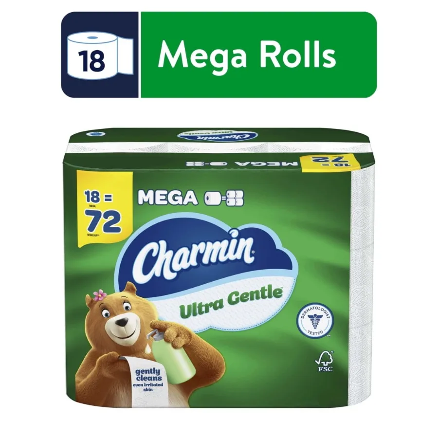 

Ultra Gentle Toilet Paper, 18 Mega Rolls, 231 Sheets Per Roll