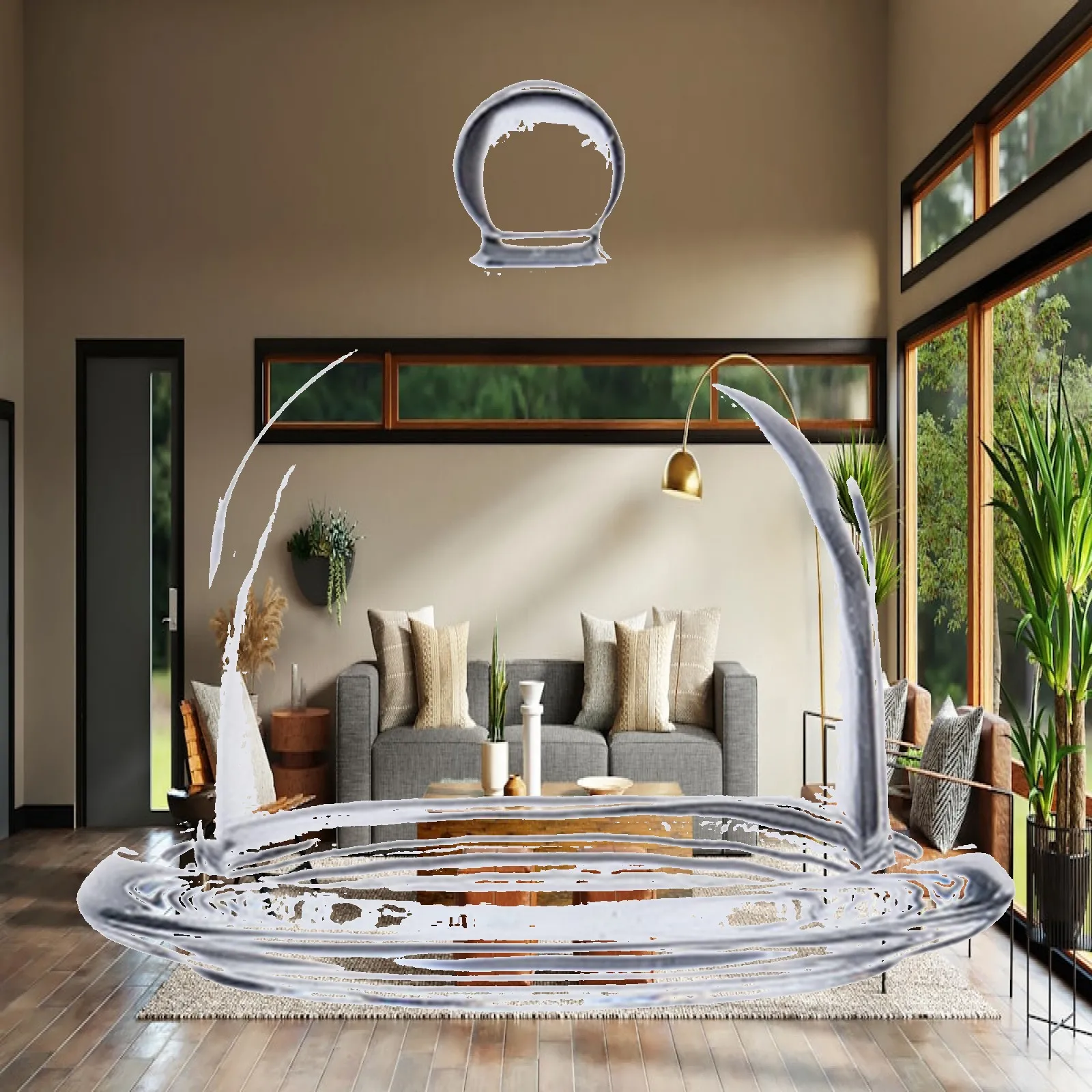 Transparent Glass Dessert Serving Tray with Dome Lid Round and Smooth Shape