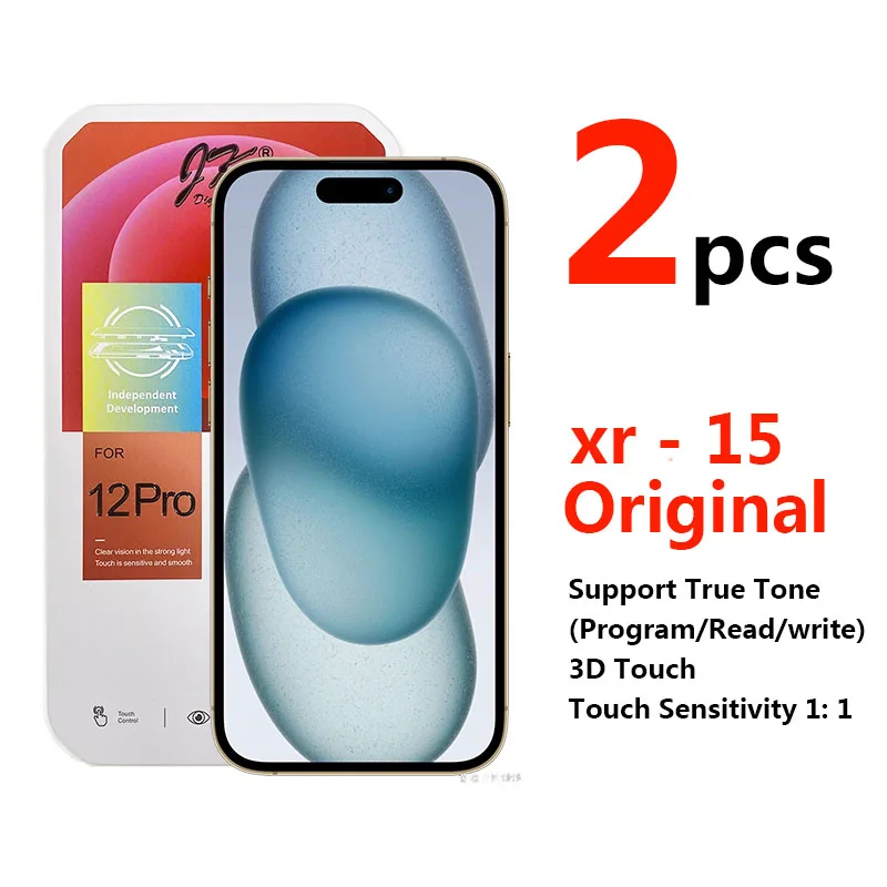 2PCS original JK incell LCD Display For iPhone X XR Xs 11 12 13 12Pro 11pro Max 14 Touch Screen Digitizer Assembly True Tone