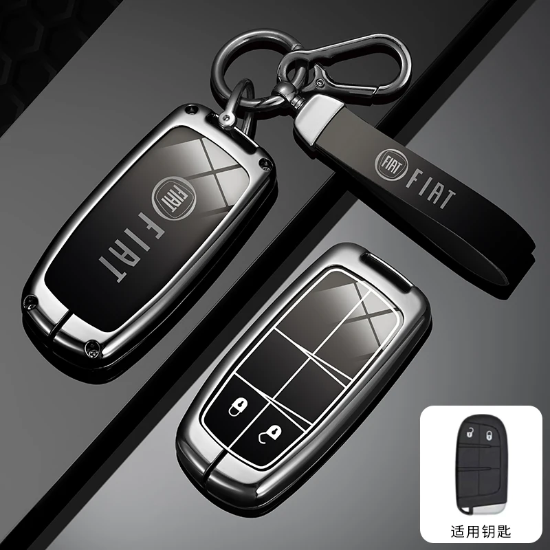 Fashion Zinc Alloy Car Key Case Full Cover Protection Shell For Fiat Freemont 2018 500X 500 500L Keychain Styling Accessories