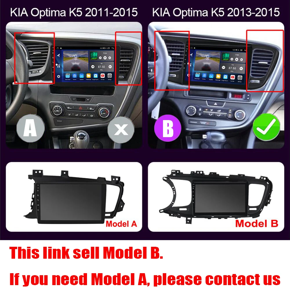 9Inch Car-play Car Stereo Radio GPS Navigation Wifi Compatible for Kia Optima K5 2011-2015 Android 13