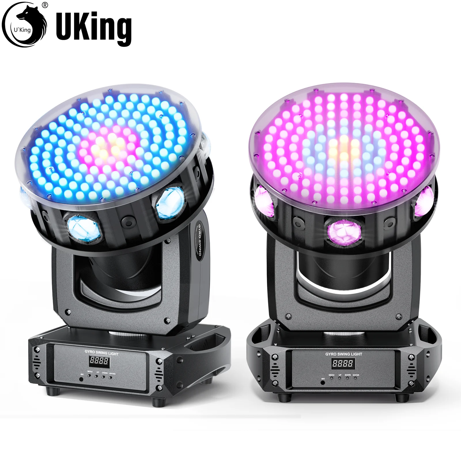 U'King 2 uds 150W luces con cabezales móviles 6X15W RGBW luz LED de escenario DMX512 luz de DJ para KTV Bar boda fiesta DJ Disco iluminación de escenario