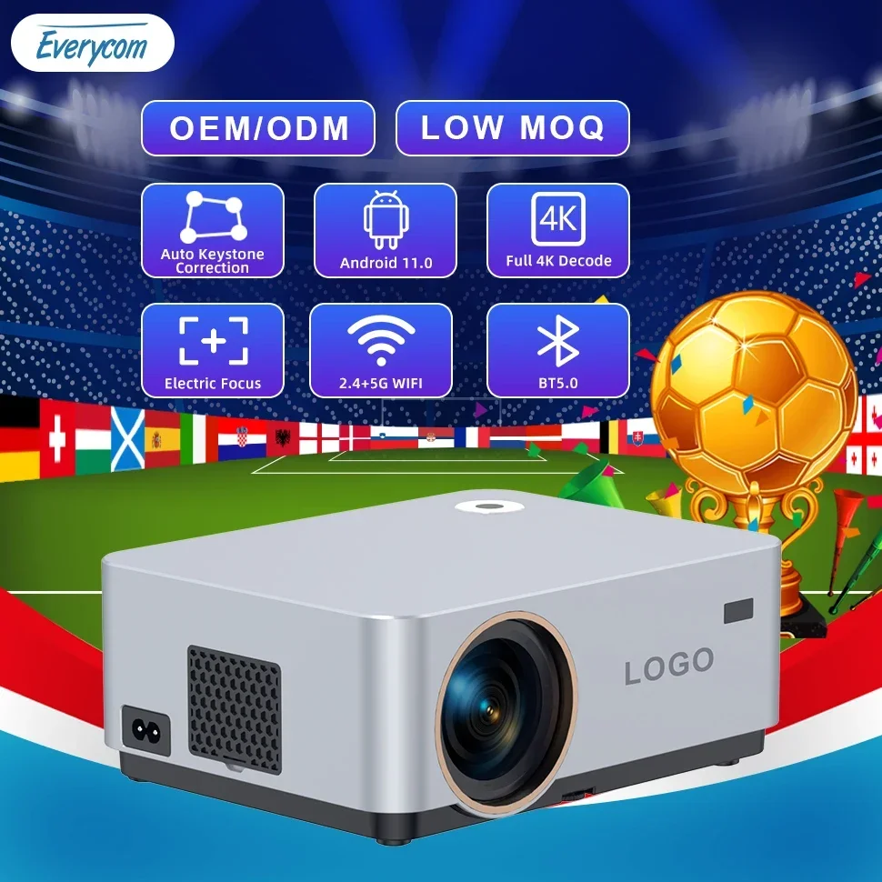 OEM ODM Low Price New Arrival Everycom X30W Pro  Android  LCD Smart Video HD Led  Home Theater Best Projector 4k 1080P Projector