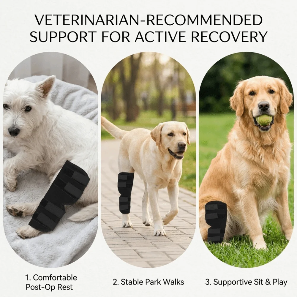 Breathable Texture Dog Leg Recovery Sleeve Adjustable Fit Secure Fastening Dog Anti-Lick Leg Wrap Stretchy Fabric