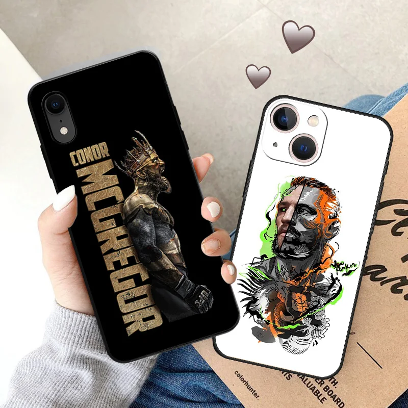 Soft Case for iphone 15 14 Pro Max 7 8 6 6S Plus SE 13 12 11 XS X XR Mini Conor Mcgregor boxing champion Black Phone Cases Cover