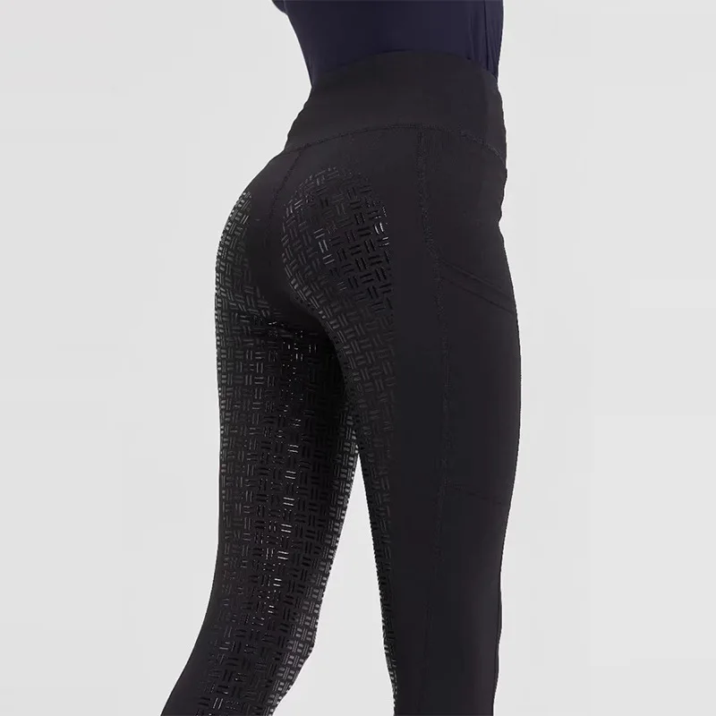 High-Waist Equestrian Sports Pants for Men and Women, Breathable Riding Breeches, Full Silicone Competition Rider Pants