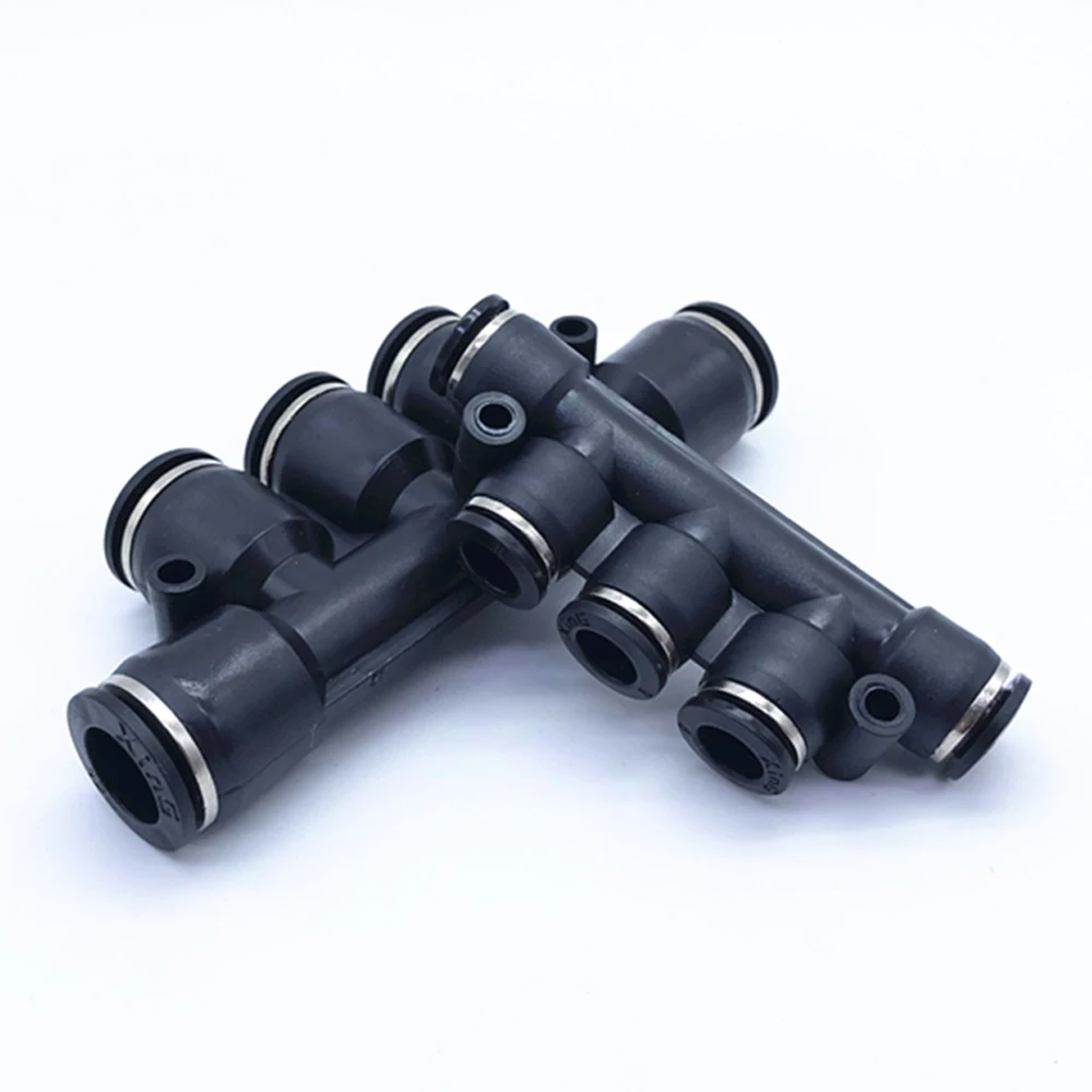 PK black boutique pneumatic quick connector hose five-way quick connector plug-in air compressor accessories tube 4 6 8 10 12mm