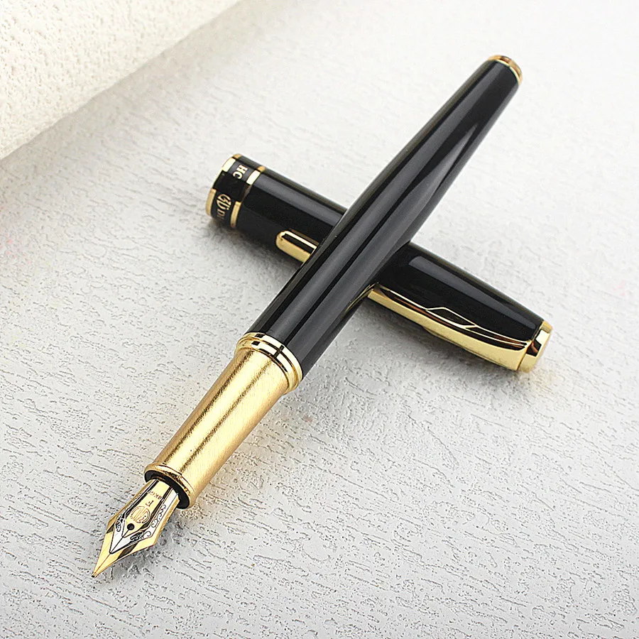 

Hongdian Business Черное Золото Офисная подпись Практика каллиграфии Высококачественный подарок Металлическая перьевая ручка