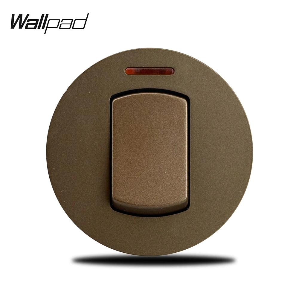 Bruine wandschakelaar 1 2 3 4-voudige lichtschakelaar Bewegingssensor Licht Mat aluminium framepaneel Gratis combinatie, L6-serie