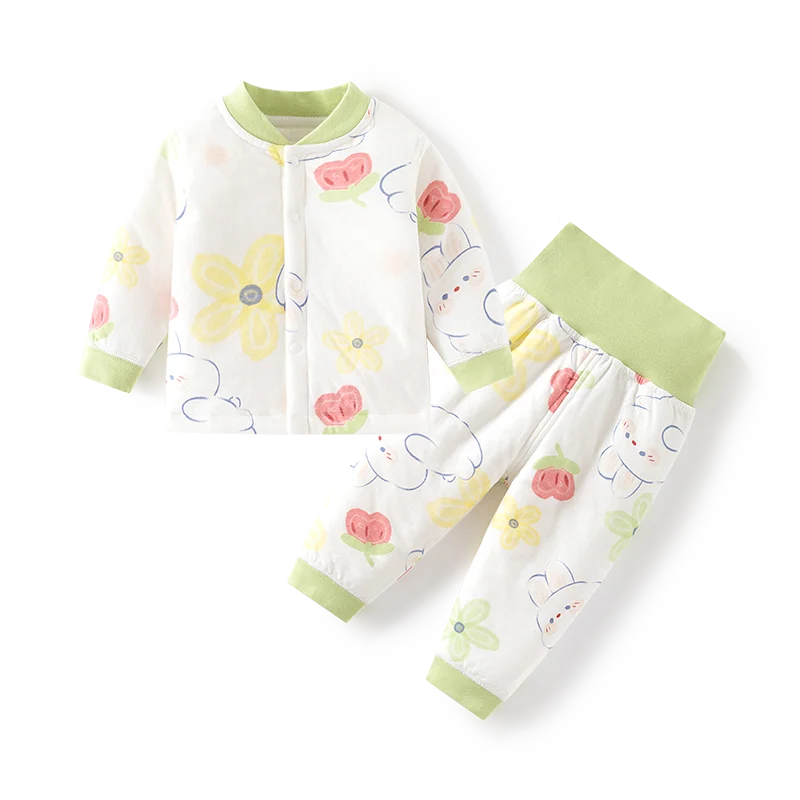 

Autumn Winter Thermal Underwear Suit Baby Clothing Sets Boys Girls Pajama Sets Baby Warm Sleepwear light quilted 2piece