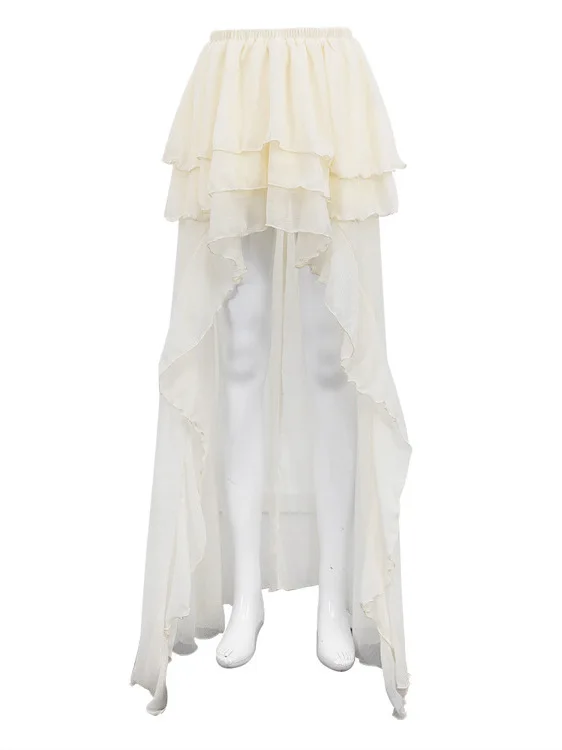 Gonna da donna casual Faion con orlo asimmetrico in vita elastica, gonna a trapezio versatile e ampia in fibra di poliestere