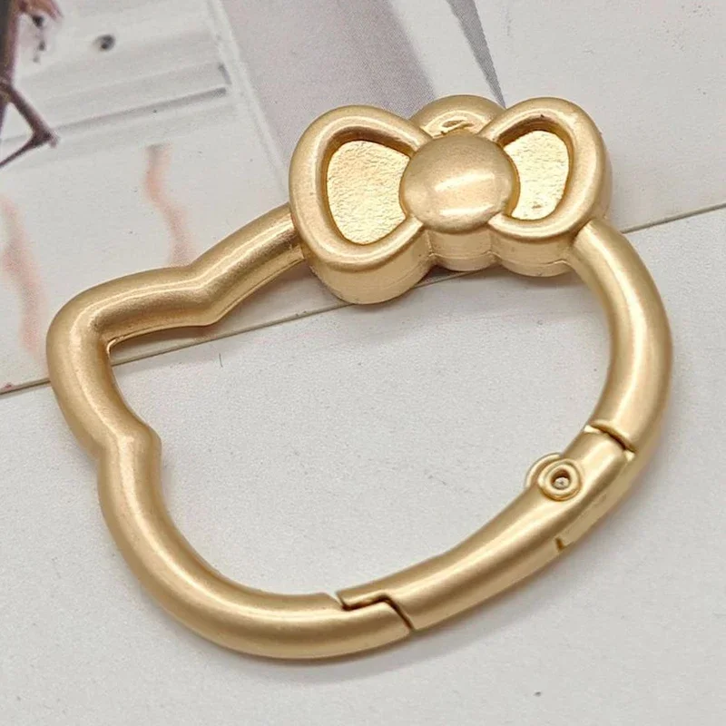 LLavero de gato de Metal de Hello Kitty, hebillas de resorte, accesorios de hebilla DIY, mosquetón que se puede abrir, cierre de llavero, Clips para bolsa, gancho a presión