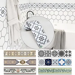 HD Skirting Corner Wall Sticker Bathroom Office Glass Waist Line Home Decor Waterproof Peel & Stick Waveguide Art Wall Decals