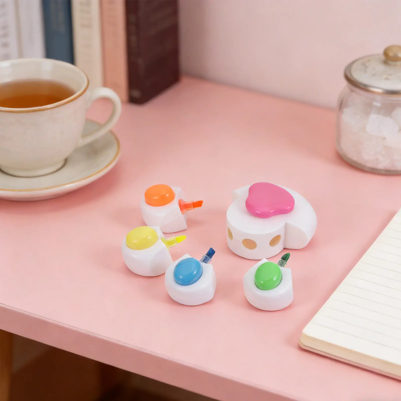 

5Pcs Cat Paw Highlighters Cute Kawaii Mini Multicolor Marker Pens for Kids Students School Office Supplies Pastel Neon Color
