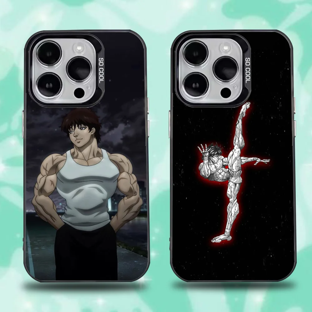 

Anime B-Baki H-Hanma Phone Case For iPhone 16,15,14,13,12,11,Pro,Max,Plus,Mini,XS,SE Anti Fall Black Matte Hard Bumper