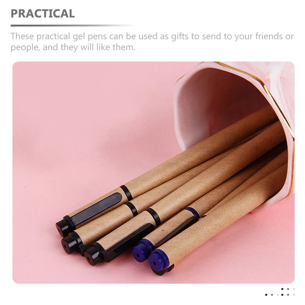 

10pcs Neutral Gel For Office Stationery Portable Kraft Paper Smooth Writing Wear Resistant Multipurpose Party Favors Signature