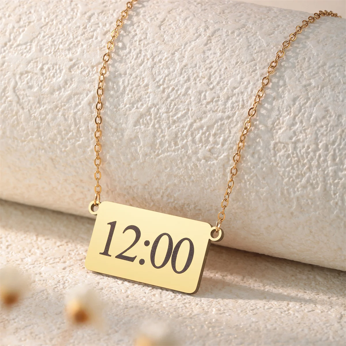 QIAMNI Custom Name Necklace For Women Men Personalized Customized Time Date Pendant Choker Stainlesss Steel Wedding Jewelry Gift
