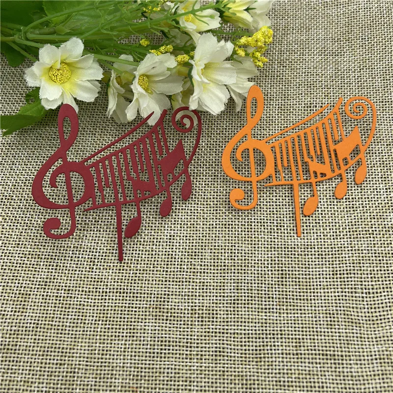 Music notes decoration metal cutting dies  mold Round hole label tag Scrapbook paper craft knife mould blade punch stencils dies