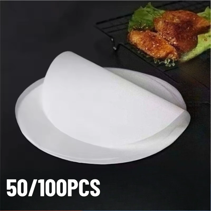 50/100PCS White Round Baking Paper Heat-resistant Double Sid