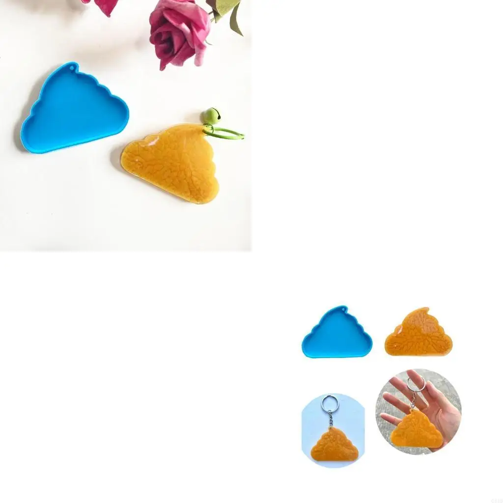 Shiny Glossy Poop Keychain Silicone Epoxy Resin Mold DIY Pendant Jewelry Tools for Holiday Gift DIY Crafts