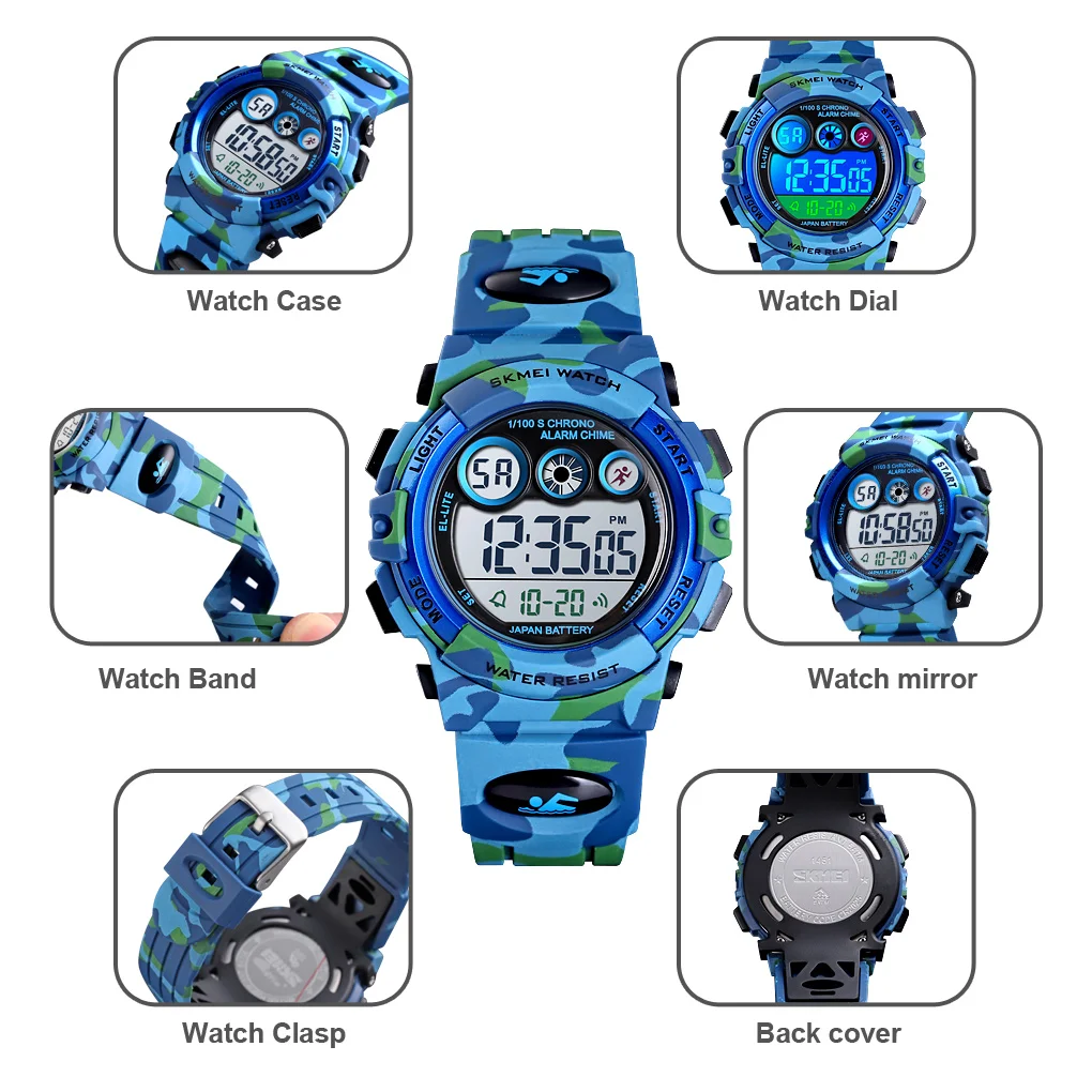 SKMEI Sports Kids Digital Watches Colorful Watch Young Energetic Dial Design Waterproof Children's Wristwatches relogio infantil
