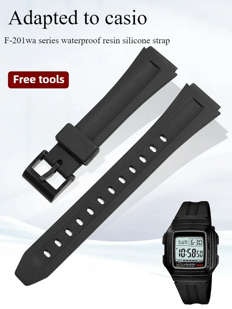 

Suitable for Casio Watch Band F-201WA DB-36 WS-300 Waterproof Resin Silicone Watch Band Accessories for Men and Women