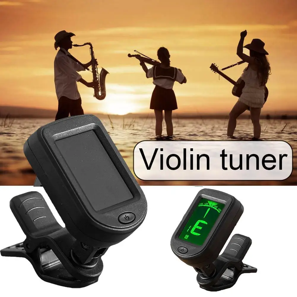 1pcs Clip-On 360 Degree Acoustic Guitar Tuner LCD Screen Electric Digital Tuner For Acoustic Guitar Ukulele Accessories
