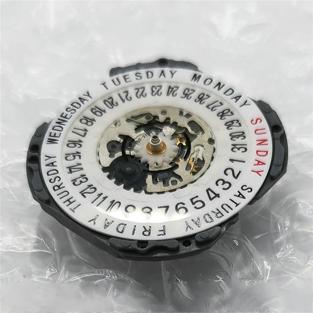 Replacement VJ45B Quartz Movement Dual Calendar Date/Week 3-Pin Movement 6 O'clock Position VJ45B Movement